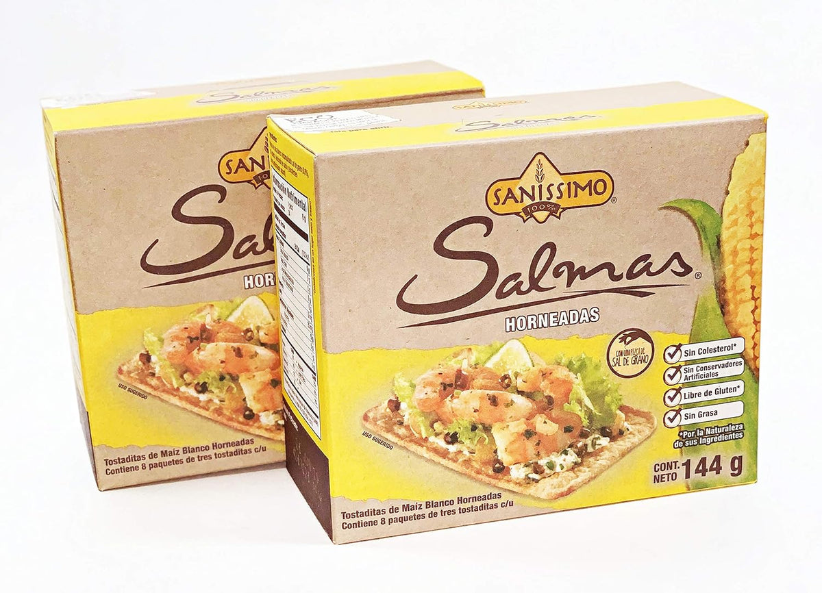 Sanisimo Salmas Oven Baked Corn Tostadas Tortilla Chips Gluten Free Crackers 2 Pack
