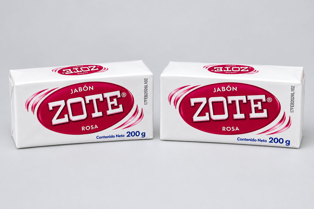 Zote Pink Laundry Bar Soap 200g Stains Pre-treatment 2 Pack Jabon Rosa