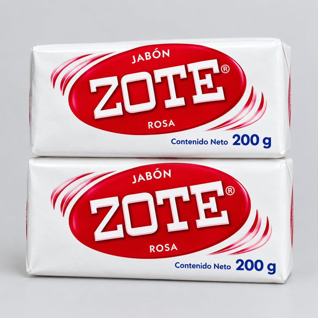 Zote Pink Laundry Bar Soap 200g Stains Pre-treatment 2 Pack Jabon Rosa