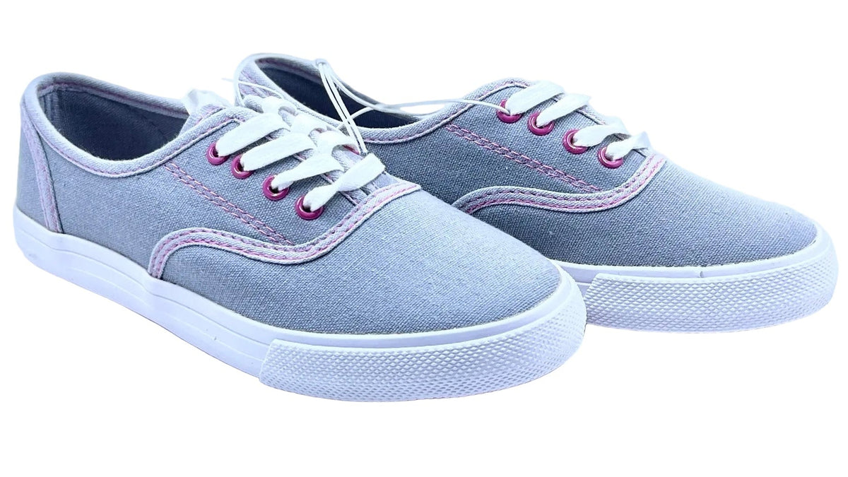 Xhilaration Girls Halyn Canvas Grey Boat Shoe Size 13M