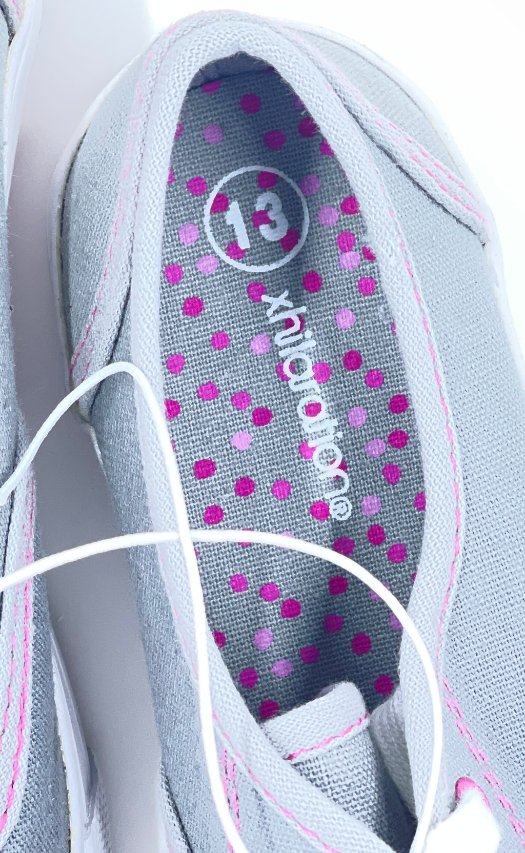 Xhilaration Girls Halyn Canvas Grey Boat Shoe Size 13M