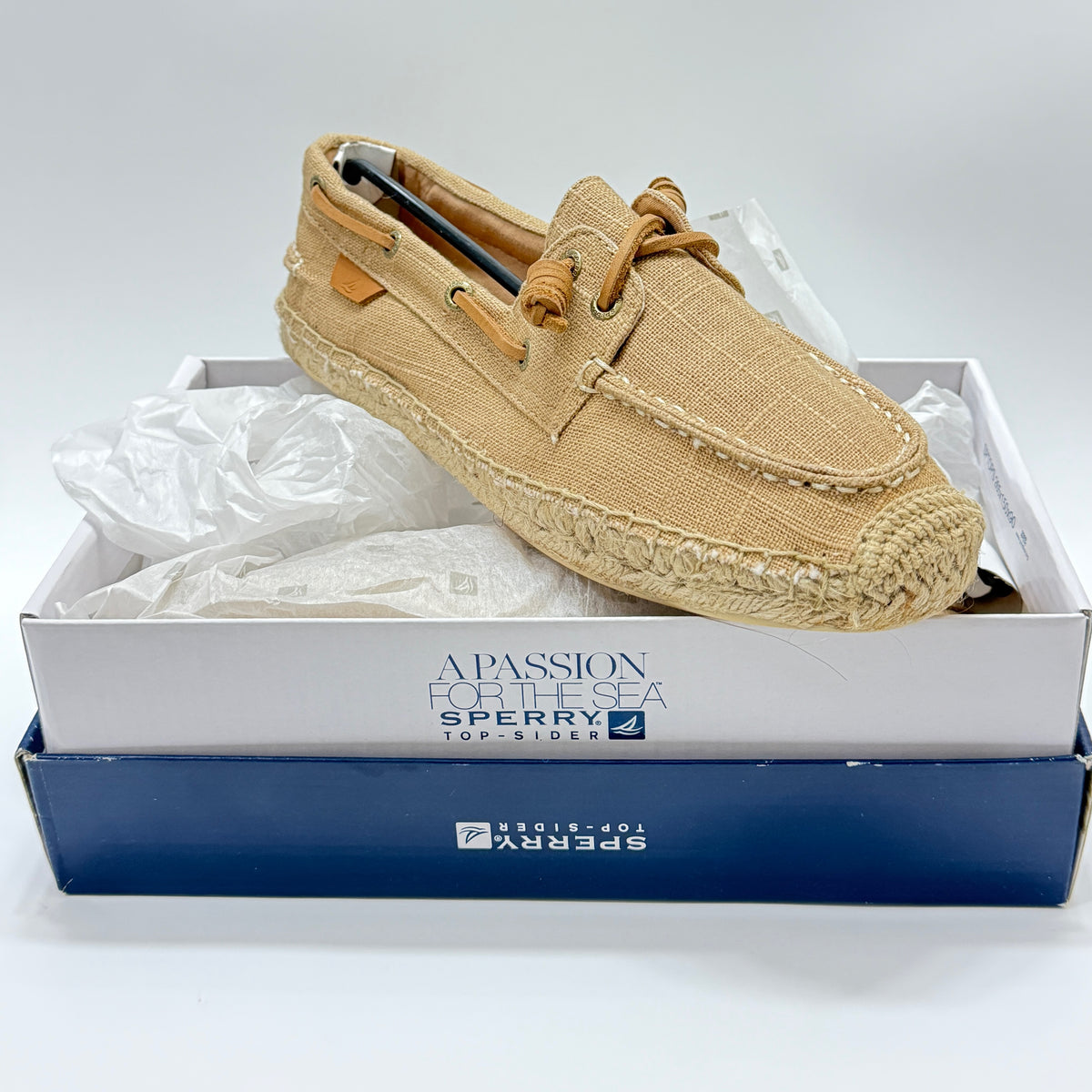 Sperry Top-Sider Women Tan Fabric Espadrille Boat Shoes Loafers Tan Beige