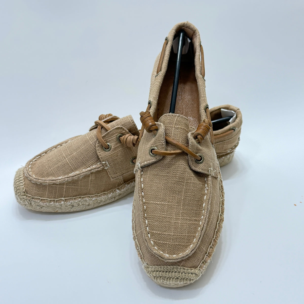 Sperry Top-Sider Women Tan Fabric Espadrille Boat Shoes Loafers Tan Beige