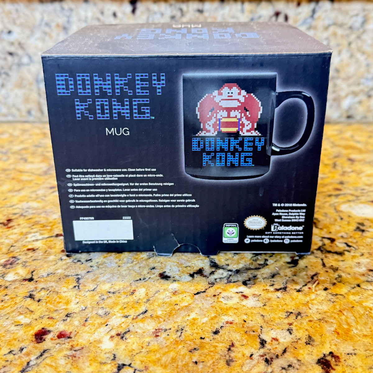 Paladone Donkey Kong Mug Black Ceramic Nintendo Retro Gaming Collectible