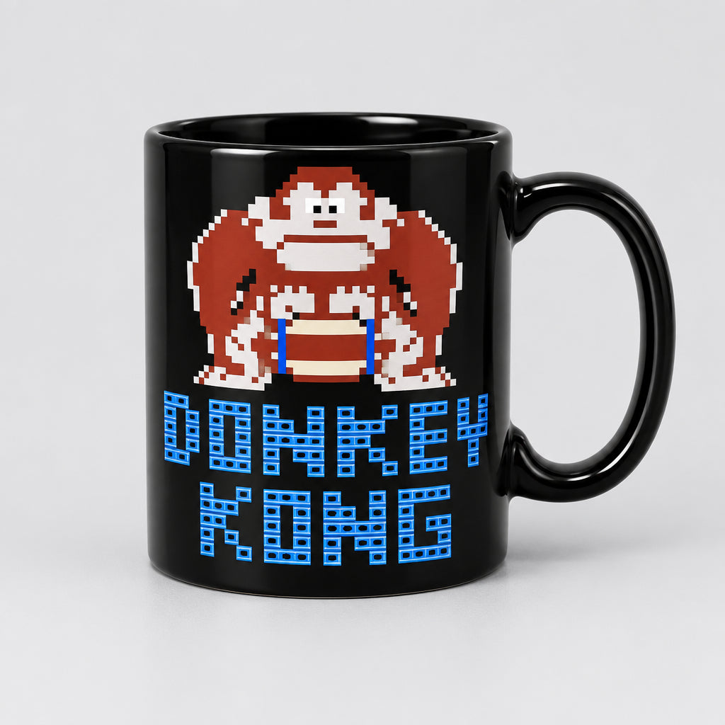 Paladone Donkey Kong Mug Black Ceramic Nintendo Retro Gaming Collectible