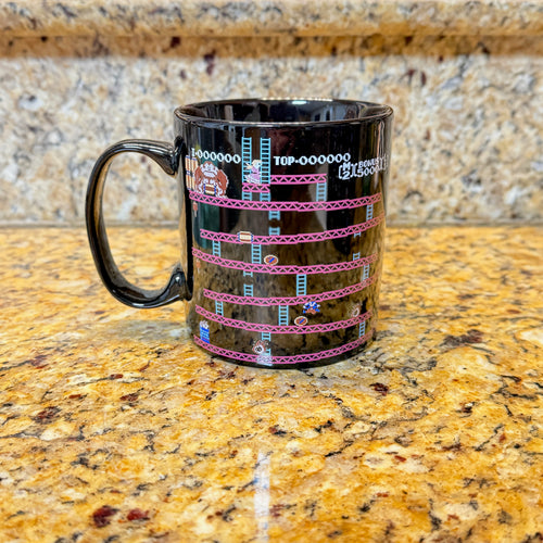Paladone Donkey Kong Mug Black Ceramic Nintendo Retro Gaming Collectible